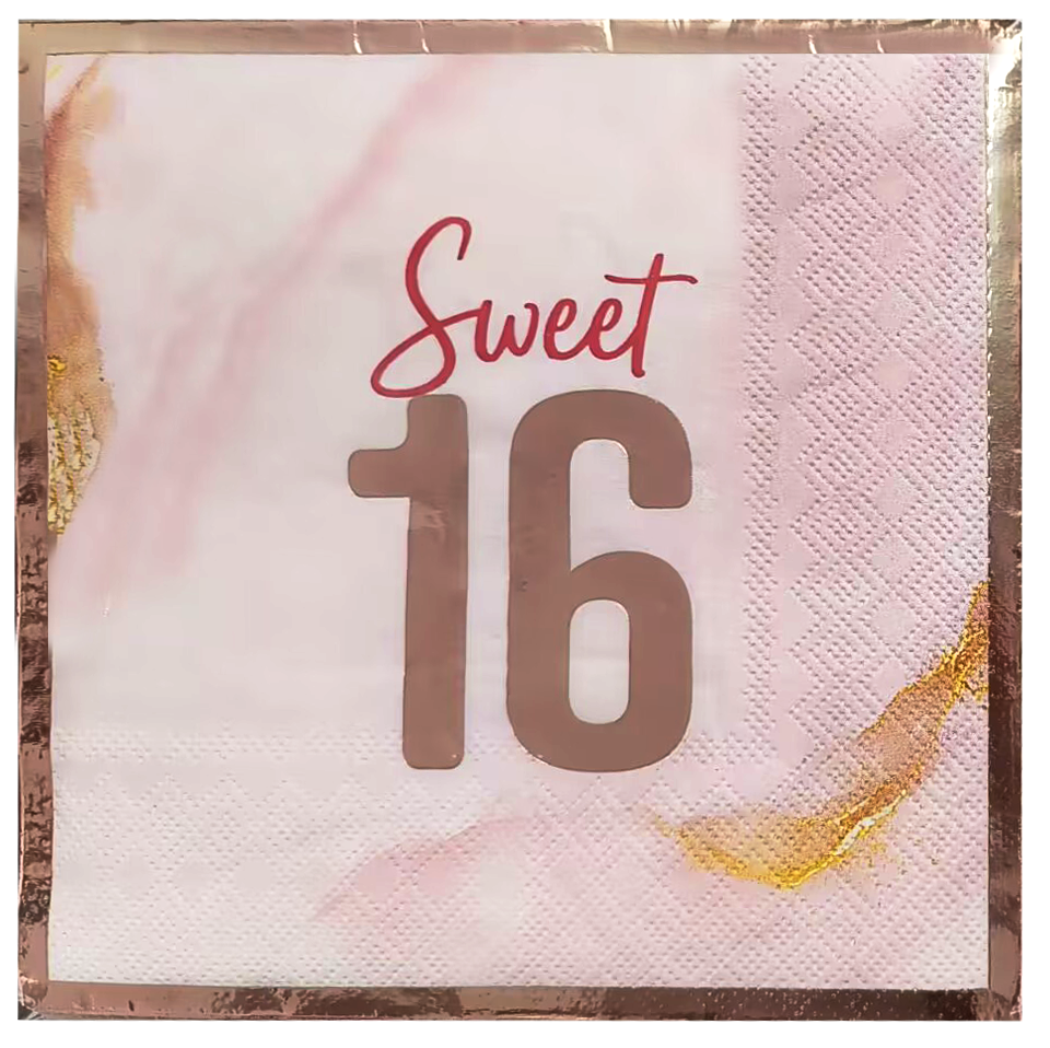 Blush Sweet 16 Lunch Napkin, 16 ct