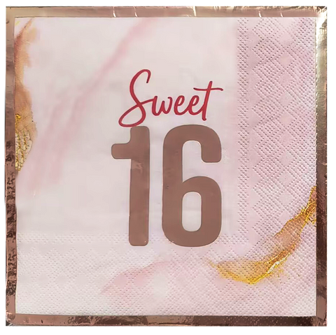 Blush Sweet 16 Lunch Napkin, 16 ct