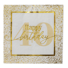 Golden Age 40th Birthday Lunch Napkin, 16 ct