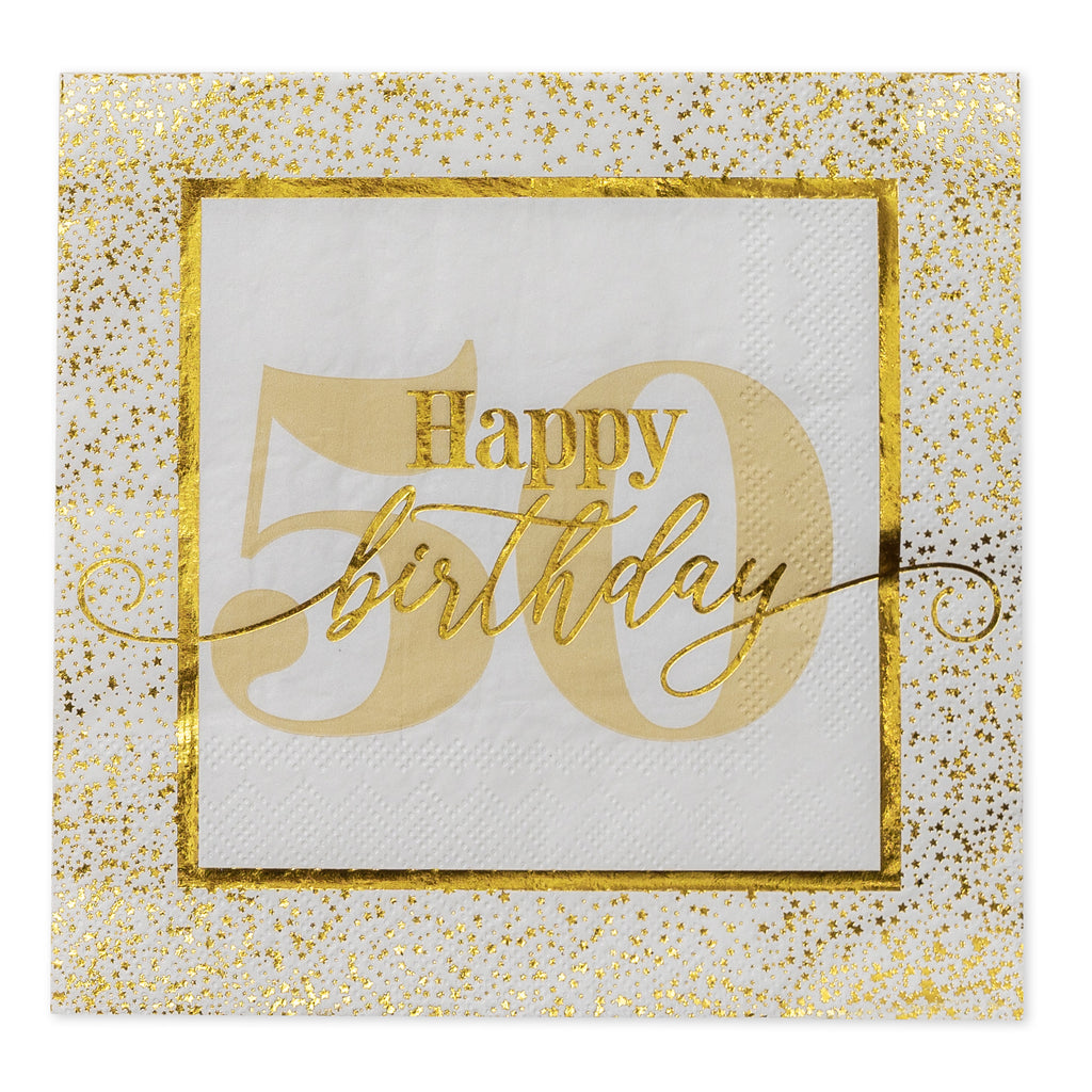 Golden Age 50th Birthday Lunch Napkin, 16 ct