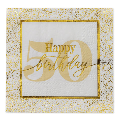 Golden Age 50th Birthday Lunch Napkin, 16 ct