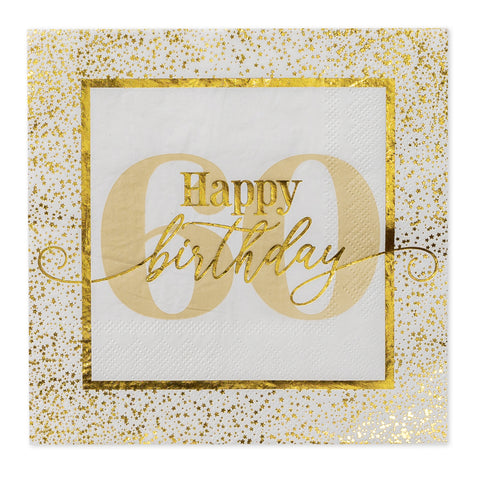 Golden Age 60th Birthday Lunch Napkin, 16 ct