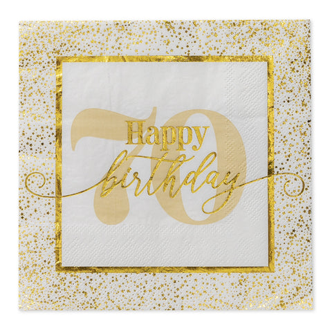 Golden Age 70th Birthday Lunch Napkin, 16 ct