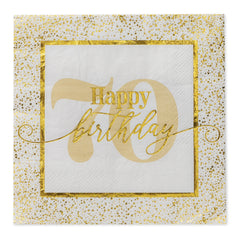 Golden Age 70th Birthday Lunch Napkin, 16 ct