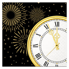 NYE Clock Lunch Napkin, 16 ct