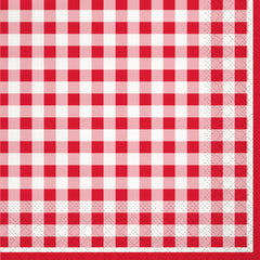 Summer BBQ Gingham Lunch Napkin, 16 ct
