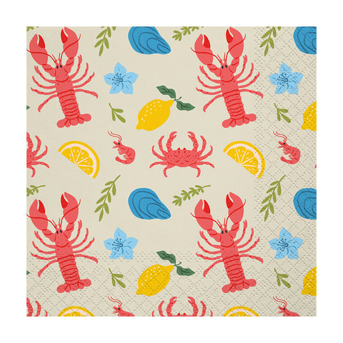 Summer Let's Get Crackin' Lunch Napkin, 16 ct