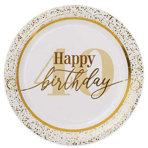 Golden Age 40th Birthday Dinner Plate 9
