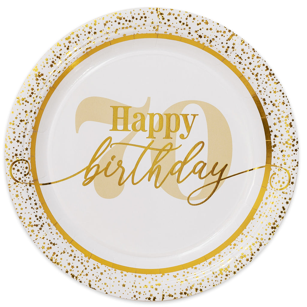 Golden Age 70th Birthday Dinner Plate 9