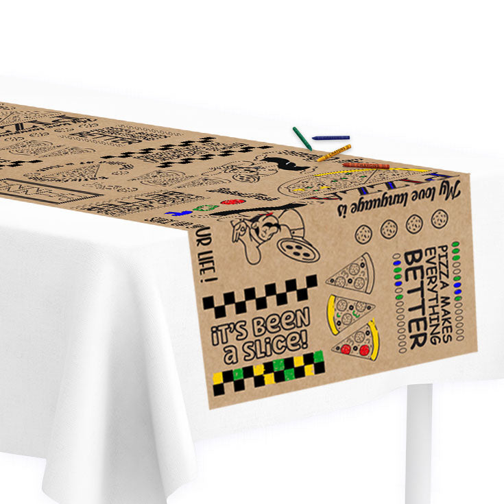 Pizza Table Runner with 4 Crayons