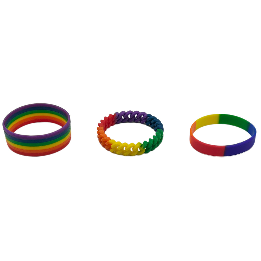 Pride Rainbow Silicone Bracelets 3-pk
