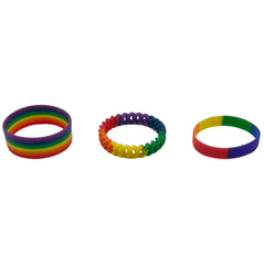 Pride Rainbow Silicone Bracelets 3-pk