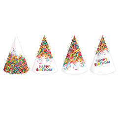 Confetti Sprinkles Party Hats, 8pk