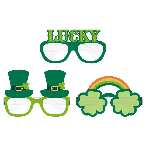 St. Patrick's Day Paper Glasses, 3pk