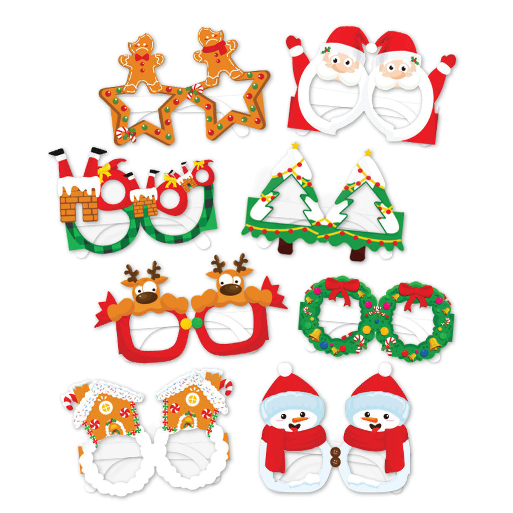 Christmas Paper Glasses 8-pk