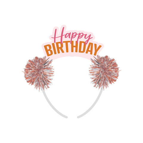 Blush Happy Birthday Headband 3-pk