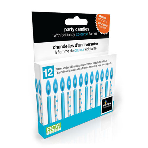 Aqua Dots Colored Flame Birthday Candles (12 pack)