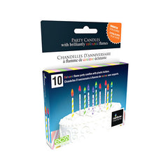 Pastel Printed Colour Flame Candles (10-pack)