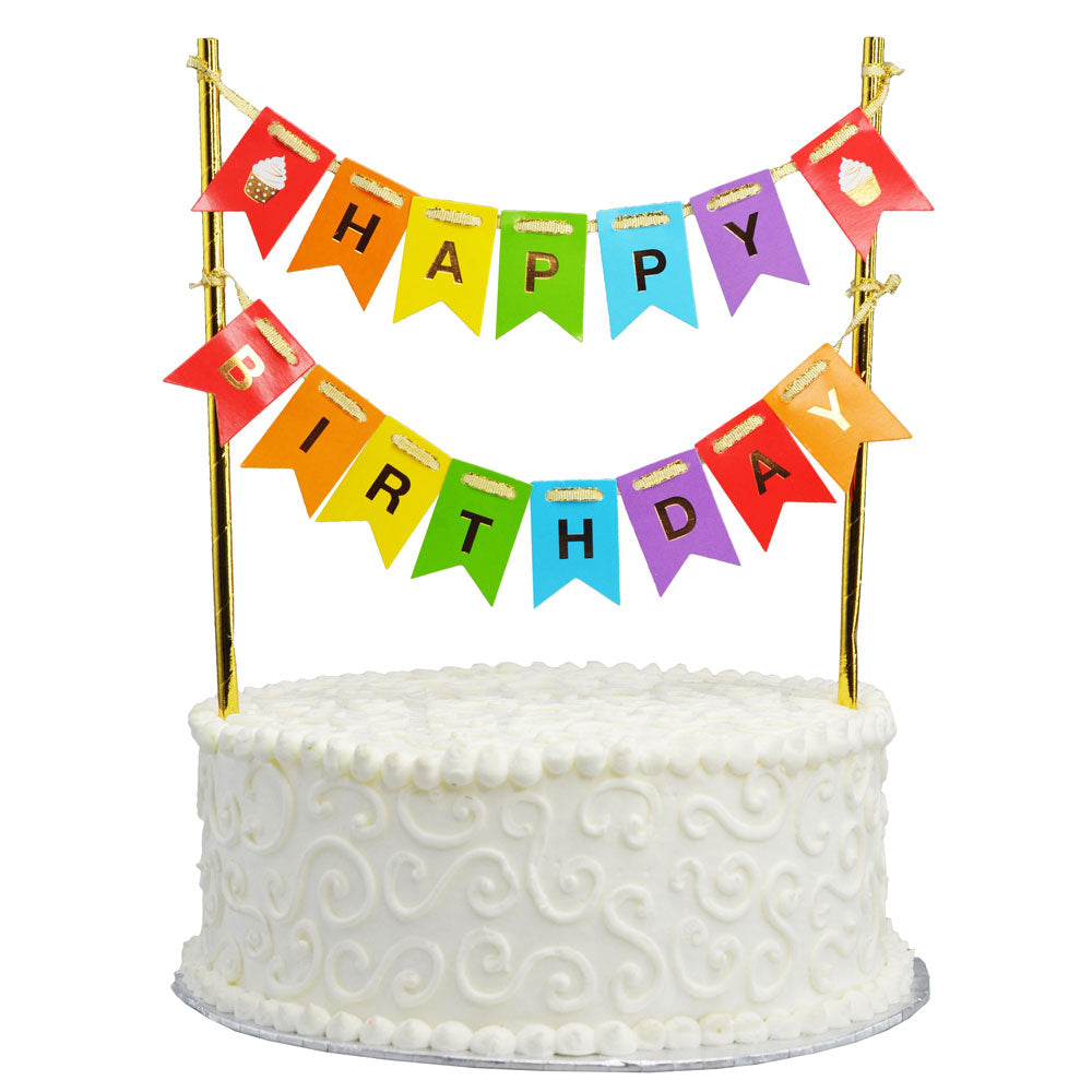 Happy Birthday Rainbow Cake Bunting | Hobbycraft