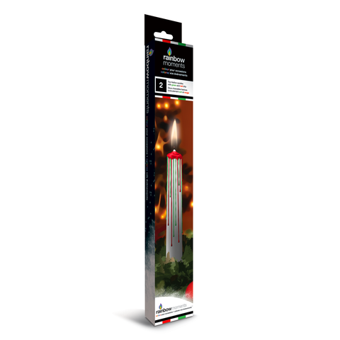 Magic Color Drip Candles - Holiday Theme White with Red & Green Drip