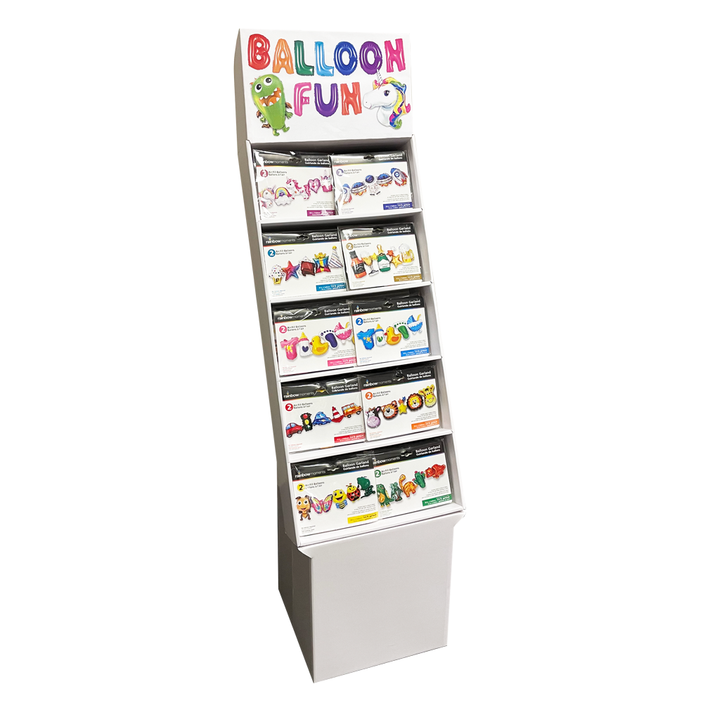 Foil Balloon Garlands Floor Peg Display with Header (120 units)