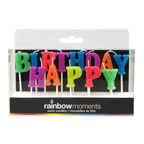 Neon Happy Birthday Letter Candles