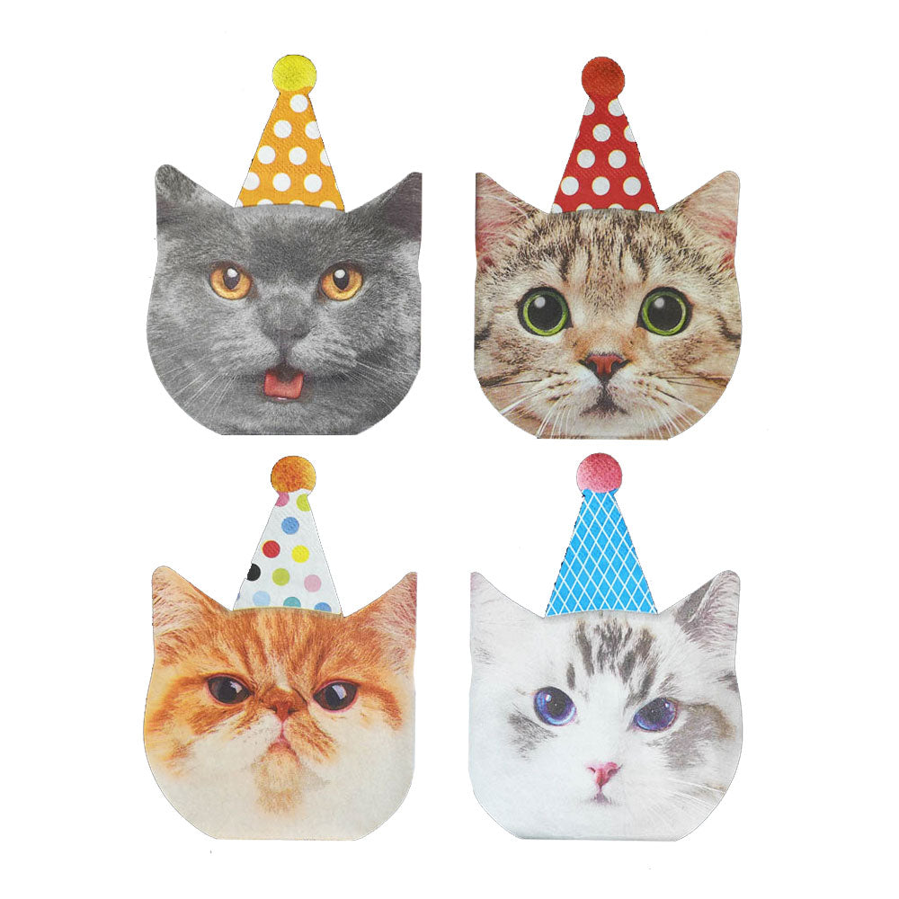 Party Cats Shaped Paper Napkins (16-pack)